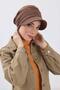 Winter Hat with Visor, B-73Rb, Brown