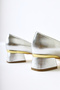 Charoline Silver Buckle Short Heeled Pointed Toe Women's Shoes - 4