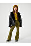 Flared Leg Trousers Leopard Patterned Elastic Waist - 3