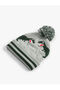 Knitwear Beret with Dinosaur Pattern and Pompom Detail - 2