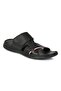 Dean Genuine Leather Tape Black Anatomic Men's Slippers