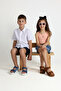 Marine Double Velcro Genuine Leather Boy's Sandals Denim Color - 4