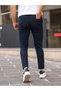 Men's Stretchy Lycra Ankle Length Navy Color Viscose Fabric Trousers -FN8820570 - 4