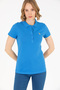 Women's Cobalt Blue Basic Polo Neck T-Shirt 50262675 -Vr045 - 2