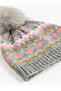 Soft Textured Plush Hat with Pompom Detail - 3