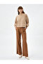 High Collar Sweatshirt Balloon Sleeves Low Shoulders - 2