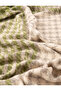 Houndstooth Patterned Scarf with Tassels - 3