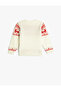 Sweater Deer Patterned Round Collar Soft Textured - 2