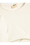 Crop T-Shirt Long Sleeve Crew Neck Window Detail Ribbed - 3