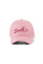 Smile Embroidered Hat – Pink 100% Cotton Gabardine Unisex Model - 2