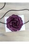 Necklace/choker Necklace/laced Satin Rose Necklace (DARK PURPLE) - 4