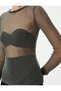 Transparent T-Shirt Glitter Long Sleeve Crew Neck - 5