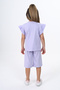 Girl's Sleeve Guipure Detailed Capri Set - 2