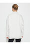 High Collar Sweatshirt Printed Low Shoulder - 4