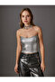 Crop Strapless Top Metallic - Handmade Collection - 4