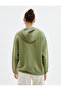 Oversize Zippered Hooded Sweatshirt Rose Gold Star Applique Detailed Cotton - 6