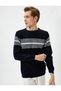 Crew Neck Pullover Slim Fit Color Blocked Long Sleeve - 2