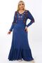 V-Neck Tasseled Skirt Ruffled Long Sleeve Embroidered Full Length Dress