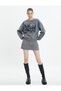 Printed Sweatshirt Raised Long Sleeve Crew Neck