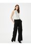 Crop Shirt Sleeveless Button-Up with Cargo Pocket