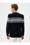 Crew Neck Pullover Slim Fit Color Blocked Long Sleeve - 4