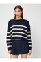 Crop Knitwear Sweater Crew Neck Long Sleeve with Hair Braid Motif - 3