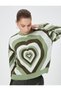 Knitwear Sweater Heart Patterned Multicolor Long Sleeve Crew Neck