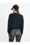 Crop Sports Sweatshirt Asymmetrical Cut Modal Fabric Soft Hand Textured - 4