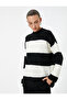 Knitted Sweater Drop Shoulder Light Stand Collar