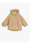 Hooded Coat Zippered Wind Cover Pocket Cotton Lined - 3