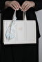 Women's Beige Soft Leather - Medium Size - Hand and Shoulder Bag with Scarf and Embroidery Detail - 3