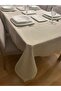 Piko Sarma Detailed Polyester Linen Seamless Glitter Tablecloth Gold - 4