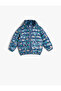 Dinosaur Puffer Jacket Quilted Hooded Zippered - 3