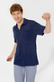 Men's Navy Blue Polo Neck T-Shirt 50250302 -Vr033 - 2