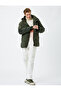 Puffer Jacket Hooded Printed Zipper Detailed Pocket - 2