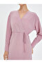 Midi Double Breasted Dress Long Sleeve Tie Detail - 5