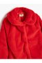 Long Plush Coat Baby Collar Long Sleeve Snap Closure - 6