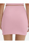 Powder Pink Tight Mini Skirt with Elastic Waist - 3