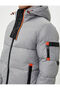 Puffer Jacket Hooded Zippered Label Detailed Pocket - 6