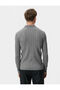 Polo Neck Sweater Half Zipper Slim Fit Textured - 4