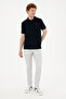 Men's Slim Fit Polo Neck Dark Navy Basic T-Shirt 50279573-Vr100 - 4