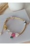 Single Blue Flower Porcelain Bead Detail & Special Design Charm Bracelet - 5