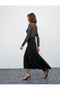 Melis Ağazat X Koton - Sequined Flared Midi Skirt - 2