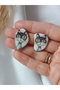 Polymer Bristle Handmade Cat Earrings - Steel Needle Cat Accessory