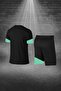 Plus Size Men's Black Dri-Fit Comfortable Pocket Crew Neck T-Shirt Shorts Two-Piece Bottom for Walking and Running - 4