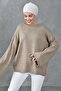 Wide Sleeve Off Shoulder Crew Neck Long Sleeve Mink Oversize Knitwear Hijab Sweater 4091 - 4