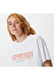 Women's Loose Fit Crew Neck Printed White T-Shirt - 4