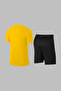 Plus Size Men's Yellow Dri-Fit Casual Daily Athlete Comfortable T-Shirt Shorts Running Set (4Xl-10Xl) - 4