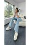 Gold Light Blue Snow Flare Leg Jeans High Waist Flare Jeans Recovery ( Extra Comfortable) - 4