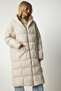Long Oversize Hooded Puffer Coat - Stone Lnt0001 - 3